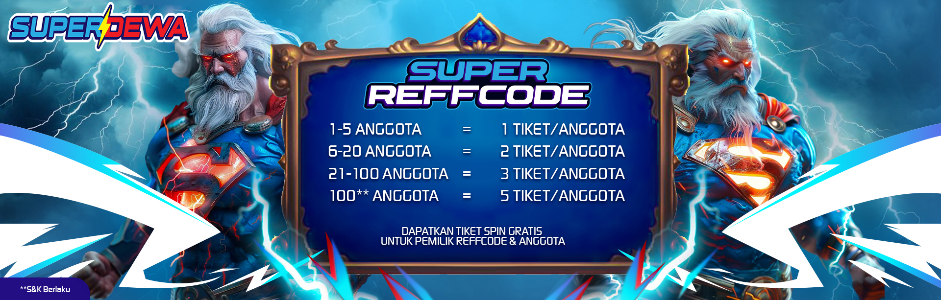 SUPER LUCKY REFFCODE	